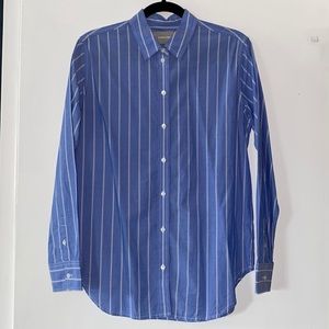 Blue and White Striped Button Down